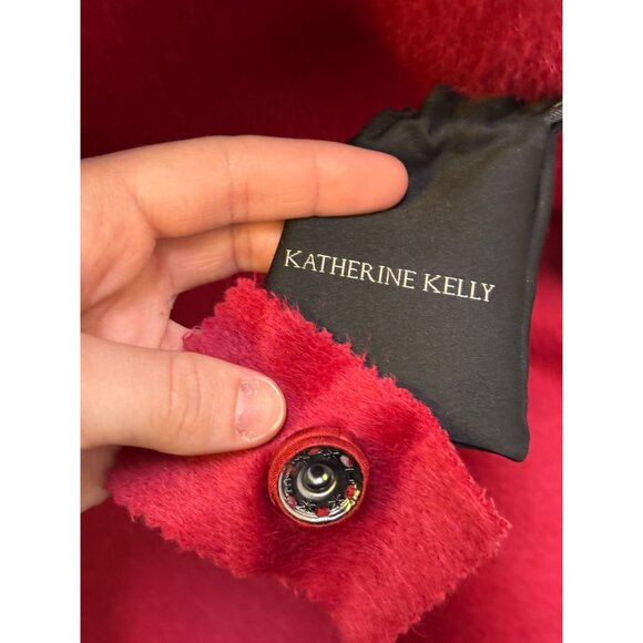 Katherine Kelly Womens Red Belted Wool/Alpaca Coat Size 12 - Picture 10 of 14